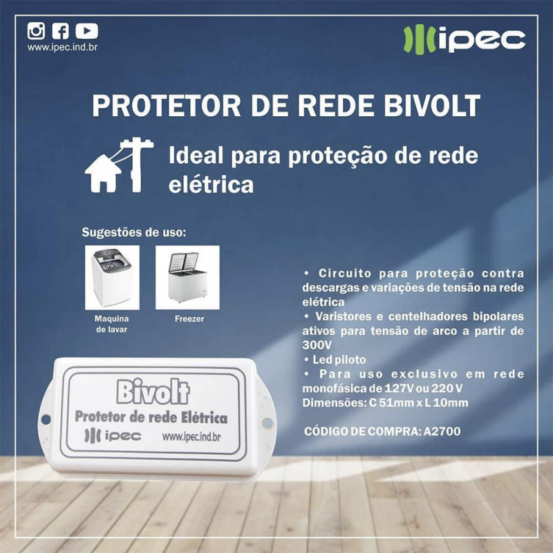 Protetor de rede eletrica bivolt Ipec